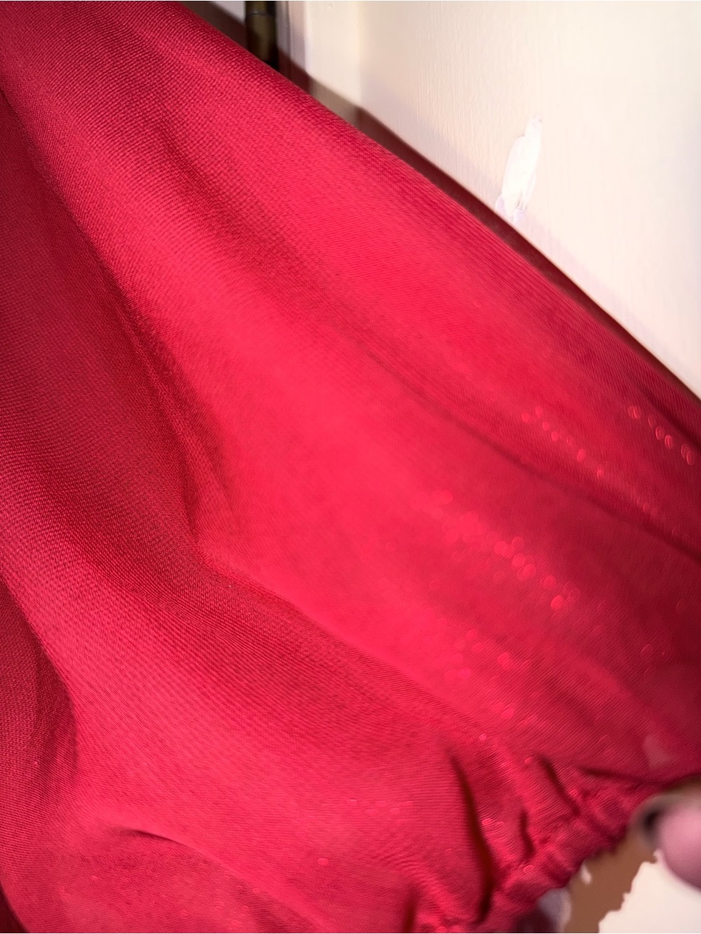 Nanette Lepore Red Pleated High-Neck Women’s Sz 14 Dress Subtle Sparkle - Picture 3 of 9